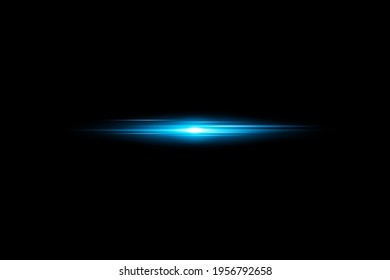 The light and the stripes move quickly on a black background. The light effect design Decorative elements Horizontal ray of light