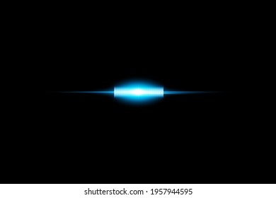 The light and the stripes move quickly on a black background. The light effect design Decorative elements Horizontal ray of light