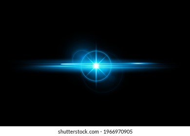 Das Licht und die Streifen bewegen sich schnell auf schwarzem Hintergrund. Die Lichteffekt-Design Dekorative Elemente Horizontaler Lichtstrahl