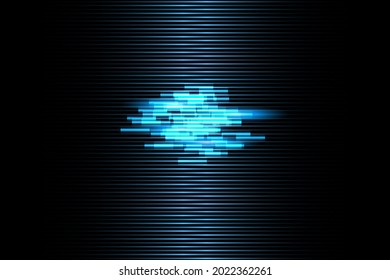 The light and the stripes move quickly on a black background. The light effect design Decorative elements Horizontal ray of light 