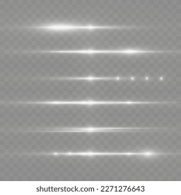 Light and stripes moving fast over dark background.design of the light effect. PNG. Set. Vector illustration