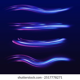 Hell und Streifen, die sich schnell auf dunklem Hintergrund bewegen. Konzept der führenden in der Wirtschaft, Hi-Tech-Produkte, Warp-Geschwindigkeit Wurmloch Wissenschaft Vektordesign.	