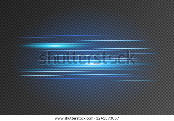 Light and stripes moving fast\
over dark background.design of the light effect. Vector blur in the\
light of radiance. Element of decor. Horizontal rays of\
light.