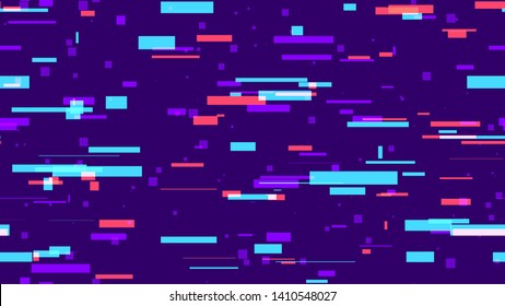 Light Stripes Seamless Neon Tech Background. Abstract Glitch Effect Texture. Neon Car Trail Pattern. Geometric Poster Background.