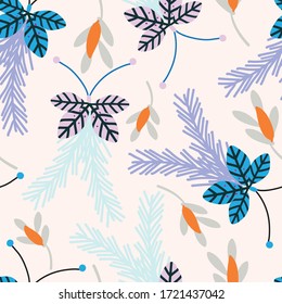 Light with stripy moths or butterflies with long antennae seamless pattern background design.