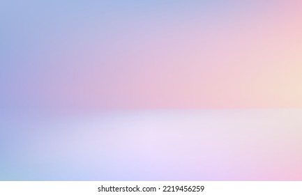 Light studio background. Pastel shades. Illuminated room. Editable Gradient Mesh. Vector template for product display.