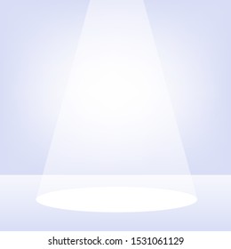 Light studio white grey room presentation place. Vector flat cartoon graphic design illustration