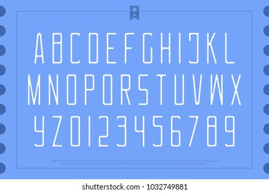light style alphabet letters and numbers. vector, gentle font type design. contemporary lettering symbols. stylish, thin line typesetting template