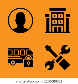 light, suite, booking and tourism icons set. Vector illustration for web and design