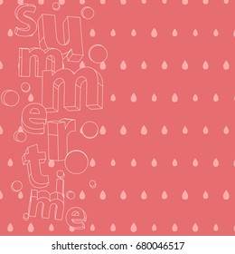 Light summer background with 3d letters. Vector illustration
