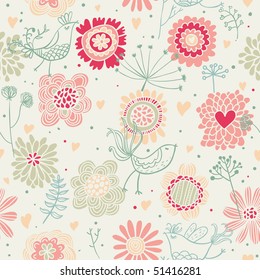 Light summer floral background in pastel colors