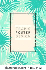 Light summer poster with frame for your text. Eps10 vector.