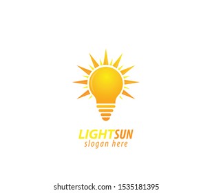 Light sun electricity bulb logo