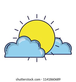 light sun with fluffy clouds weather