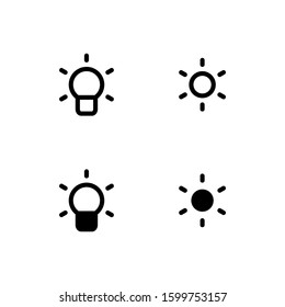 Light and sun icon. With outline and glyph style