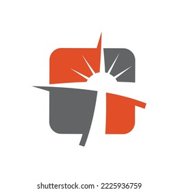 light sun square logo template 