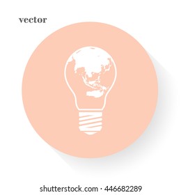 light from the surface of the globe on the lamp. eco concept