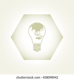 light from the surface of the globe on the lamp. eco concept