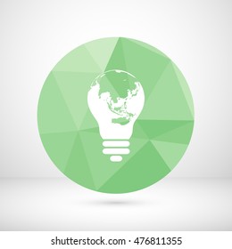 light from the surface of the globe on the lamp. eco concept
