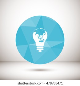 light from the surface of the globe on the lamp. eco concept