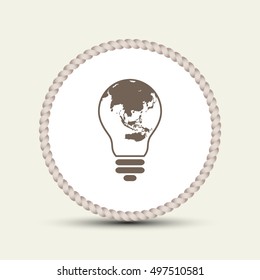 light from the surface of the globe on the lamp. eco concept