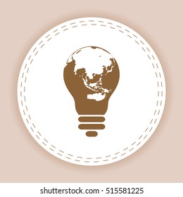 light from the surface of the globe on the lamp. eco concept