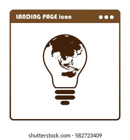 light from the surface of the globe on the lamp. eco concept, icon for the landing page