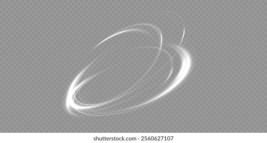 Light swirl.Glowing white spiral.Rotating shiny rings.	