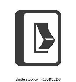 Lichtschalter, fett schwarze Silhouette Symbol einzeln auf Weiß. Elektrisches Piktogramm mit einem Verbrauch. An der Wand montierte elektrische Ausrüstung, Einheit Vektorelement für Infografik, Web.