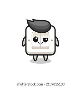 light switch cartoon with an arrogant expression , cute style design for t shirt, sticker, logo element