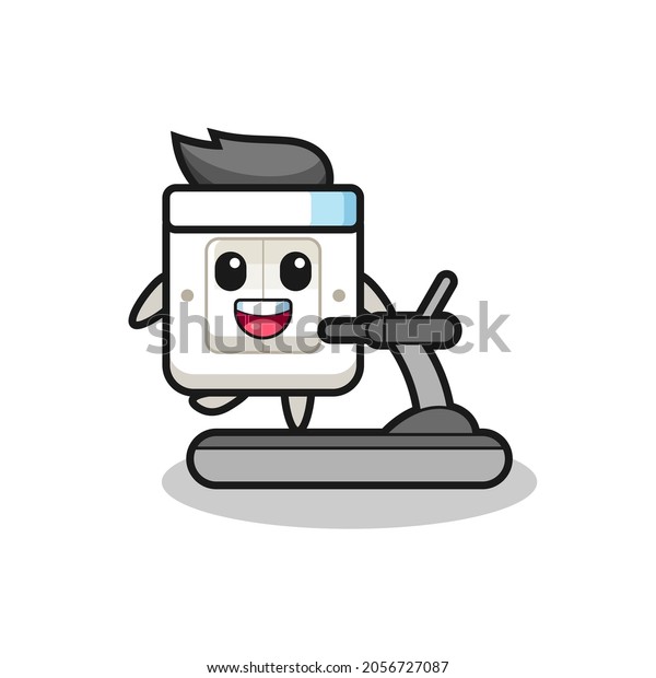 light switch\
cartoon character walking on the treadmill , cute style design for\
t shirt, sticker, logo\
element