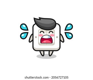 light switch cartoon illustration with crying gesture , cute style design for t shirt, sticker, logo element