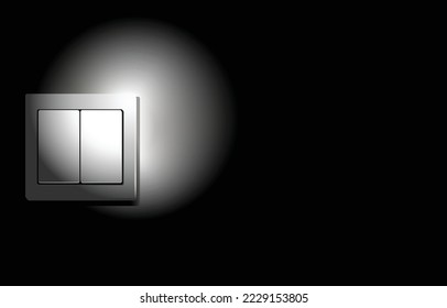 Light switch in a dark room illuminated by torchlight