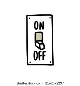 light switch doodle icon, vector illustration