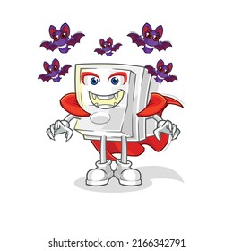 the light switch Dracula illustration. character vector