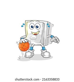 the light switch dribble basketball character. cartoon mascot vector