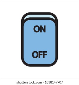 Ilustración de la plantilla de vectores de diseño de iconos planos con interruptor de luz