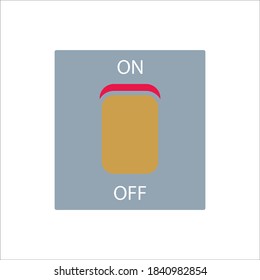 Light Switch Flat Icon Vector Logo Template Illustration