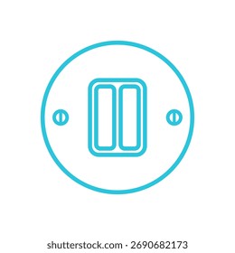 Icono de interruptor de luz, Antiguas, aislado en blanco. Icono azul