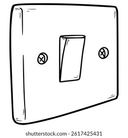 light switch illustration hand drawn outline vector