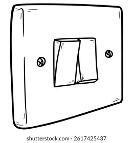 light switch illustration hand drawn outline vector