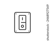 Light switch line icon. linear style sign for mobile concept and web design. Electric switch outline vector icon. Symbol, logo illustration. Vector graphics