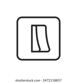 Lichtschalter, lineares Stilsymbol. Bearbeitbare Strichbreite