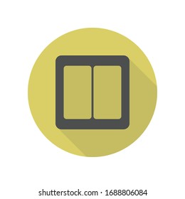 light switch long shadow icon. Simple glyph, flat vector of web icons for ui and ux, website or mobile application