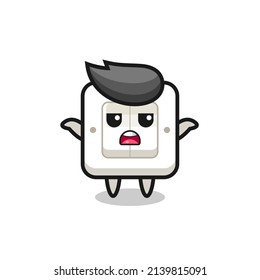 light switch mascot character saying I do not know , cute style design for t shirt, sticker, logo element