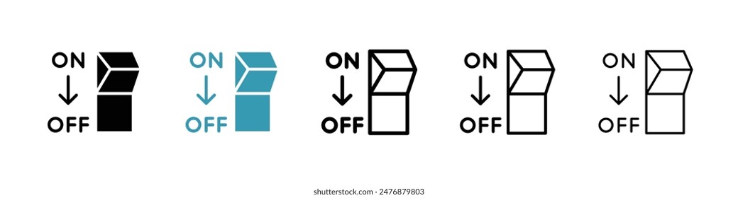 Light switch off black liner icon collection
