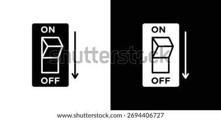 Light switch off icon illustration element design. black glyph icons