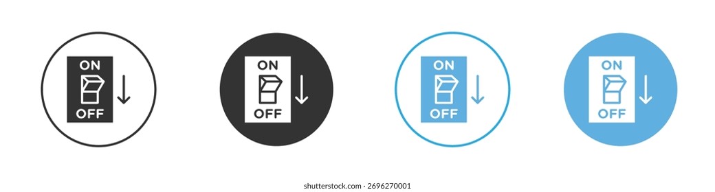 Icono de apagado de la luz Logo Plantilla Diseño conjunto