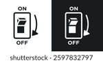 Light switch off icon symbol collection on white background.