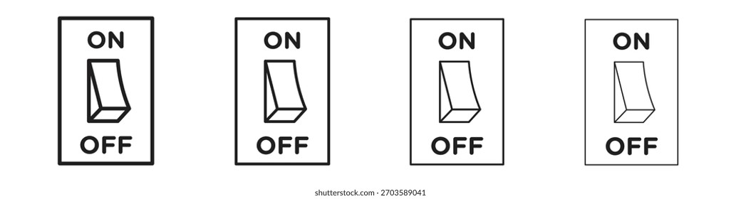 Light switch off icons symbol vector elements for infographic web
